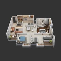 Topaz Towers Charholi 3 BHK Floorplan